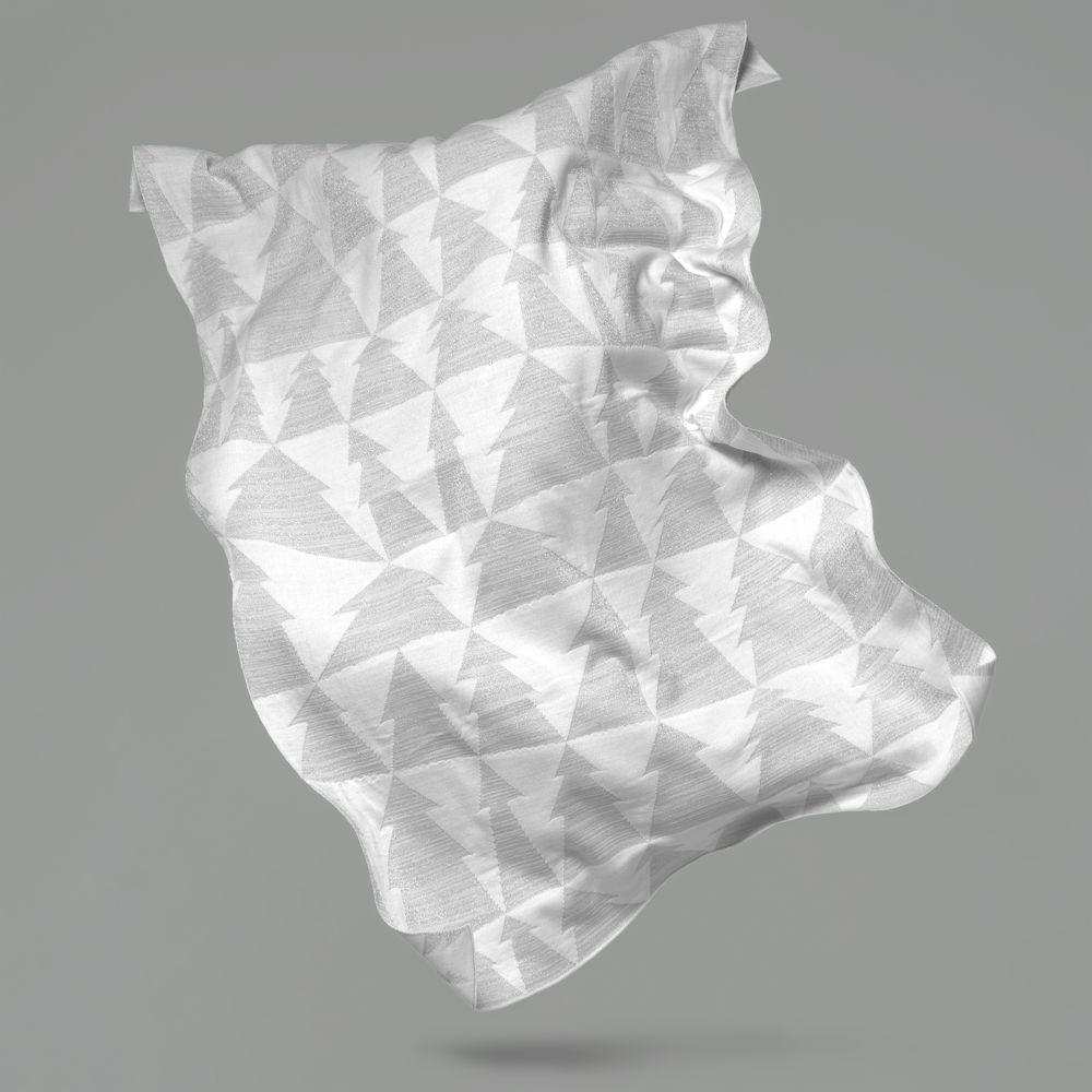 Плед «Танцующий лес», белый с серебристым-3