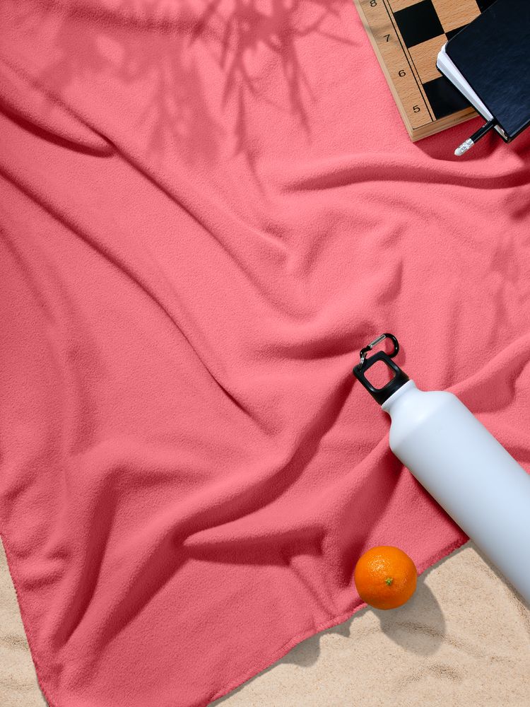 Флисовый плед Warm&Peace, розовый (коралловый)-4