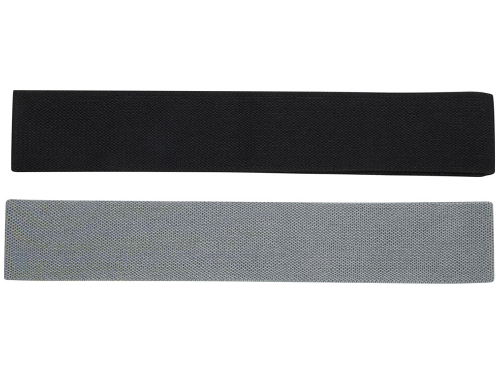 Набор из 2-х лент-эспандеров Grip - сплошной черный / Серый-2