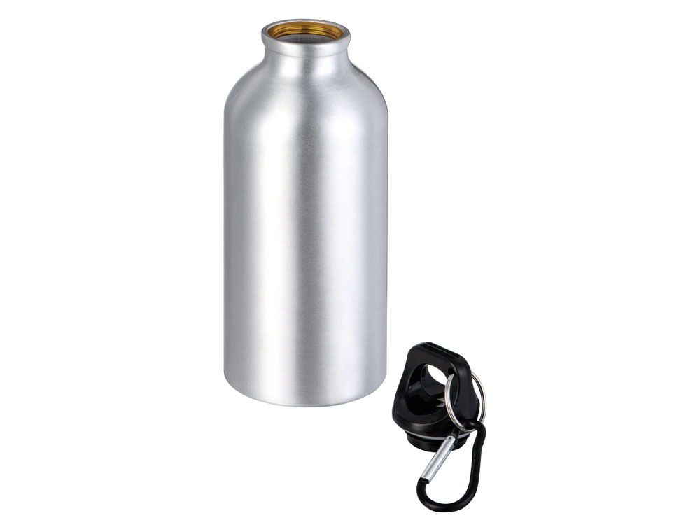Бутылка Hip S с карабином 400мл, серебристый-1