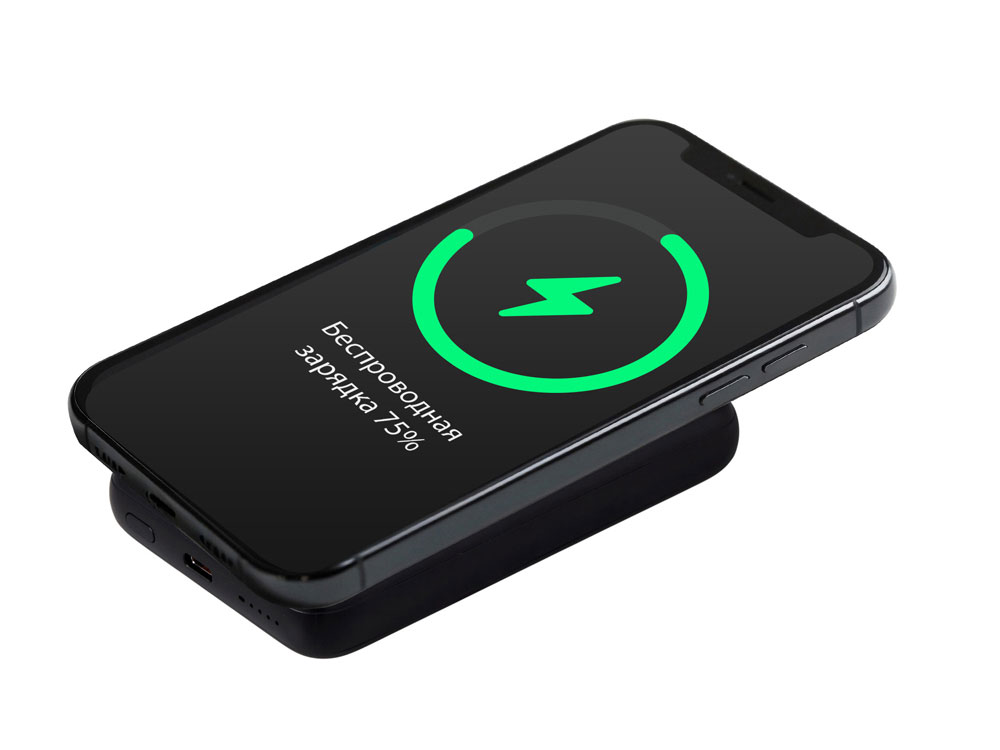 Магнитный внешний беспроводной аккумулятор Polarix, QC/PD, 10000 мАч, черный-8