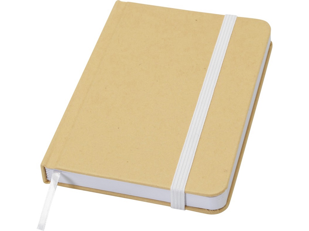 Reed блокнот формата А6 из переработанного материала в твердой обложке с простыми страницами - Белый-0