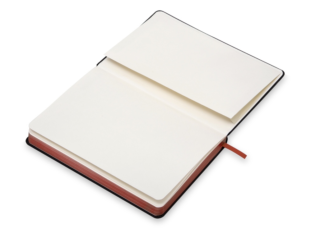 Бизнес блокнот Bossy с цветным срезом, твердая обложка, 128 листов, черный и красный-7