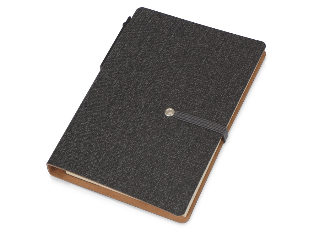 Блокнот А6 Write and stick с ручкой и набором стикеров, черный-0