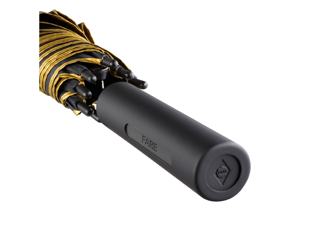 Зонт-трость 1159 Double face полуавтомат, черный/золотистый-3