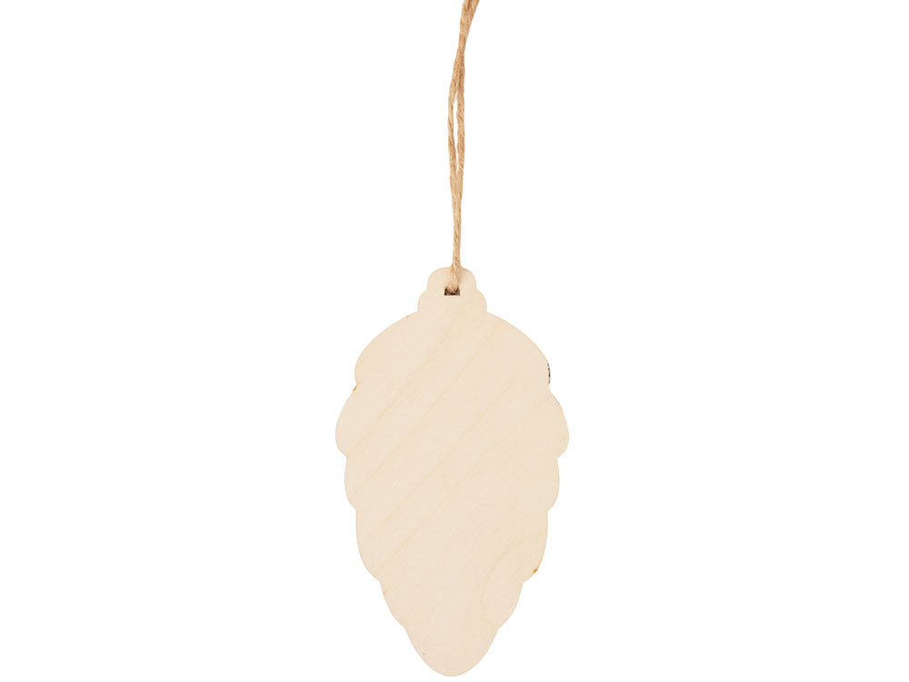 Подвеска шишка с цветной подложкой, красная подложка-3