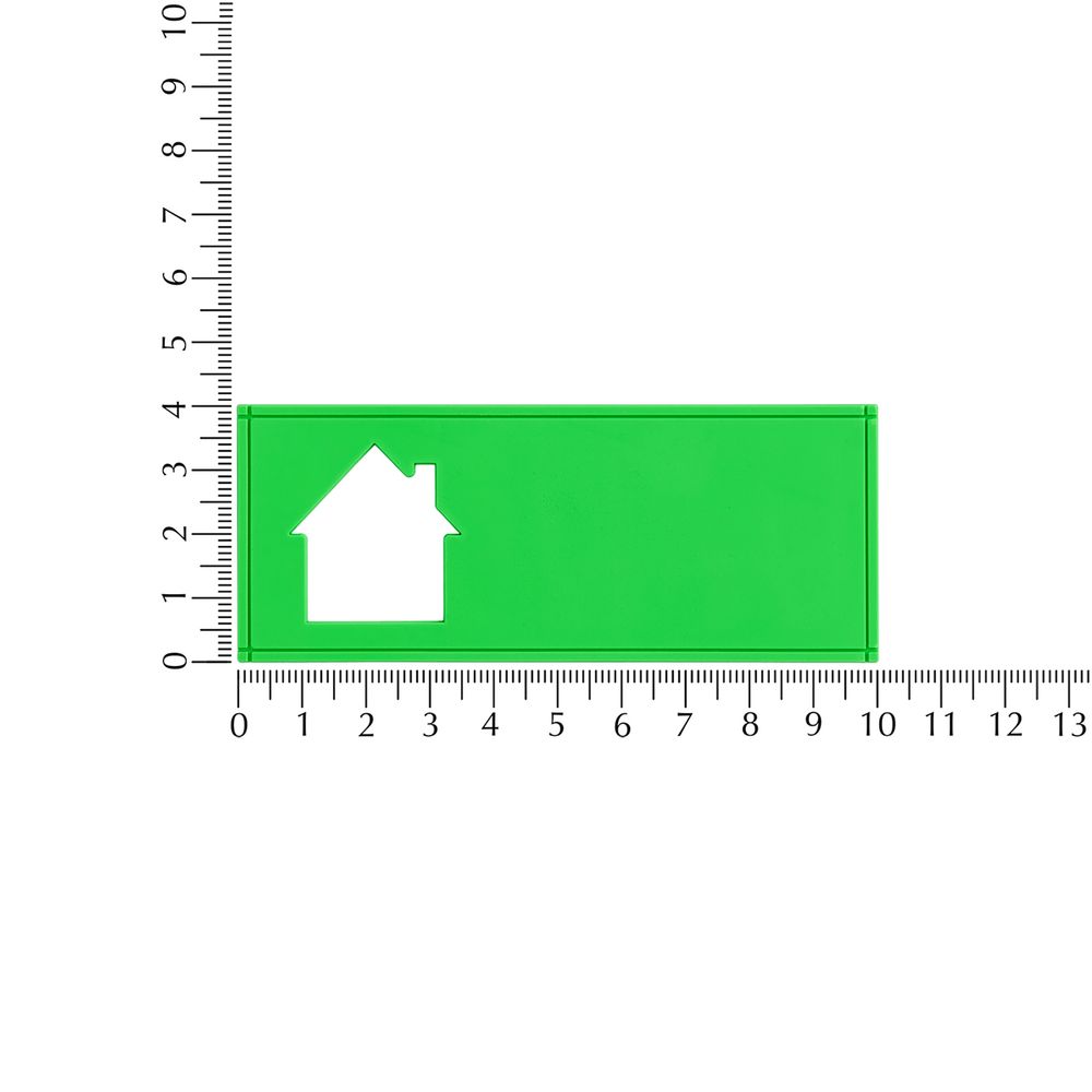 Лейбл из ПВХ с вырубкой «Дом», зеленый неон-1
