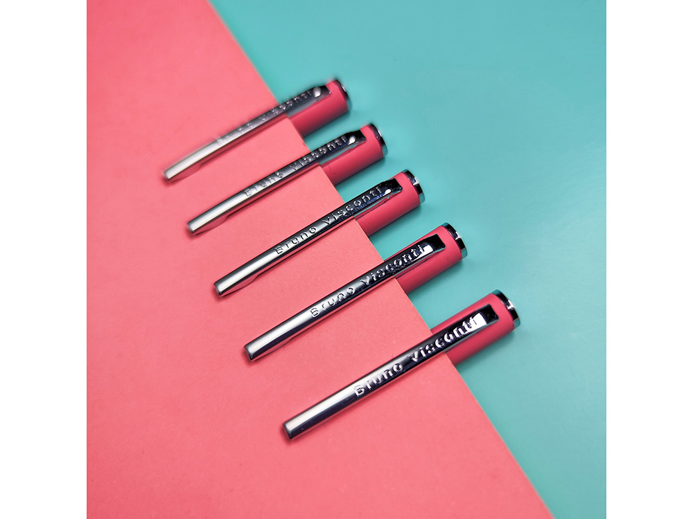 Ручка шариковая автоматическая BrunoVisconti® PALERMO цвет корпуса красный коралловый, soft-touch, 0.7 мм-7