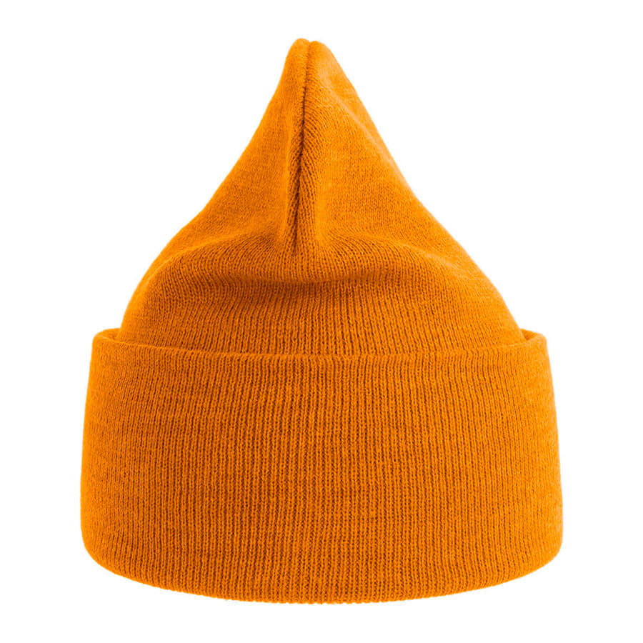 Шапка вязаная PURE  с отворотом из пряжи Polylana® горчичный, желтый-6