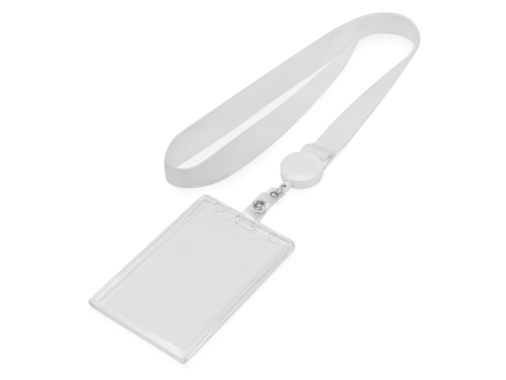 Ланьярд с ретрактором, белый-1