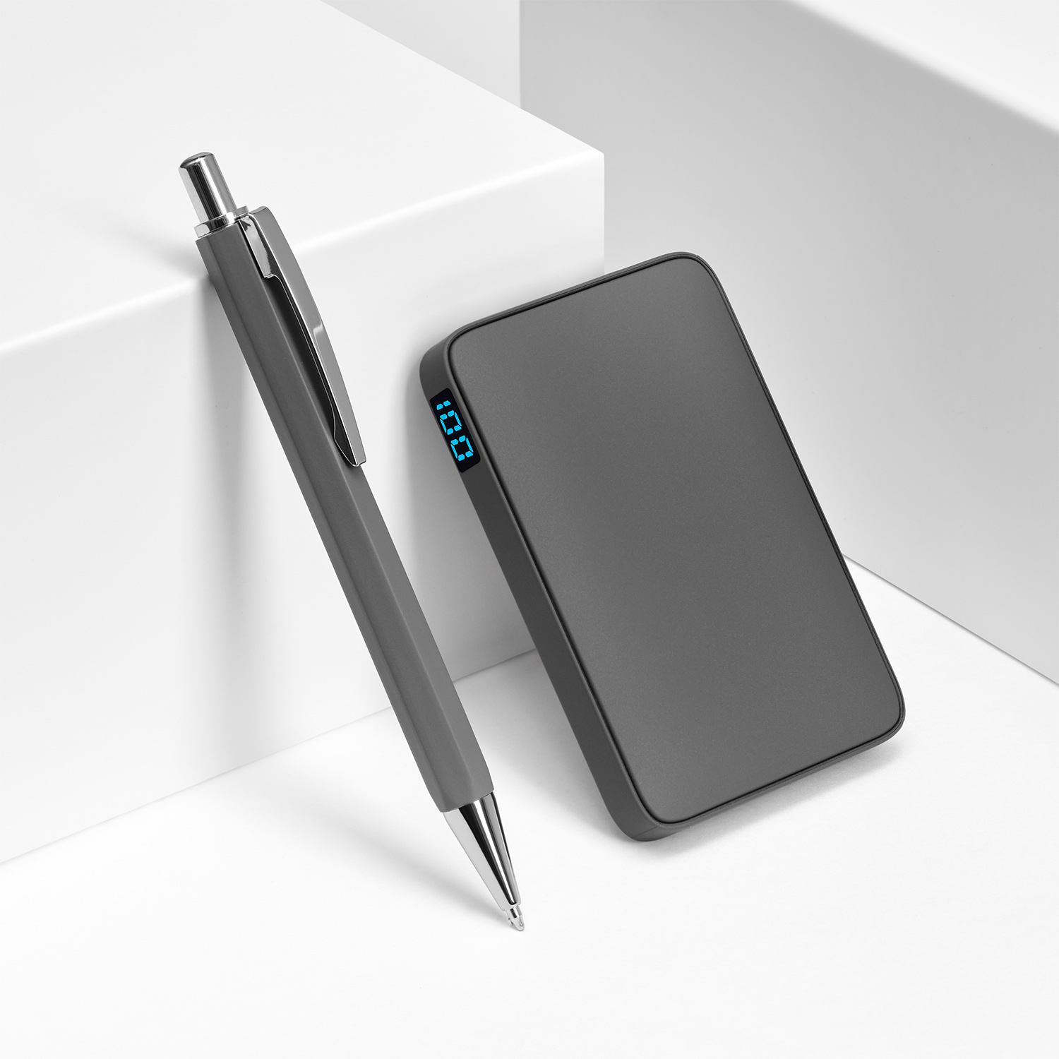 Внешний аккумулятор с подсветкой Анкор (Ancor) 5000 mAh, серый-8
