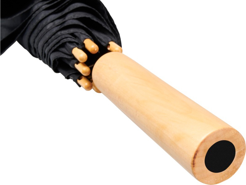 23-дюймовый автоматический зонт Alina из переработанного ПЭТ-пластика, черный-4