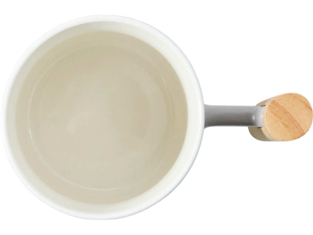 Кружка с ручкой и крышкой из каучукового дерева Jeny, серый-6