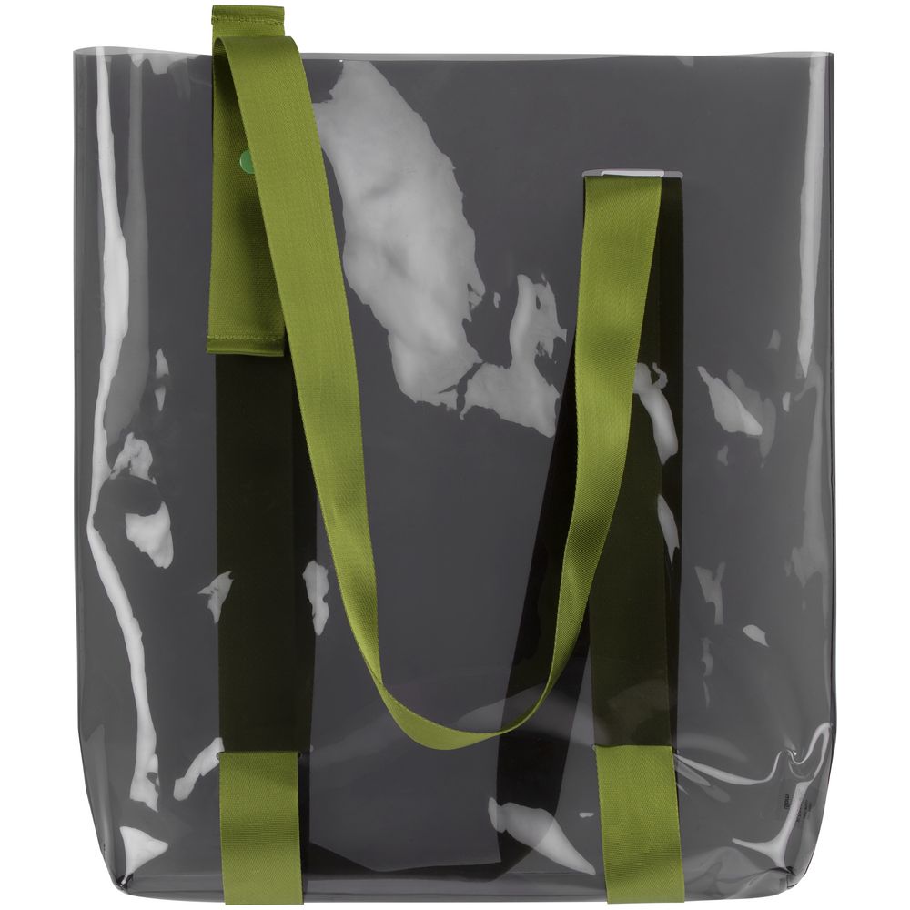 Шопер Clear Fest, прозрачный серый с зелеными ручками-1