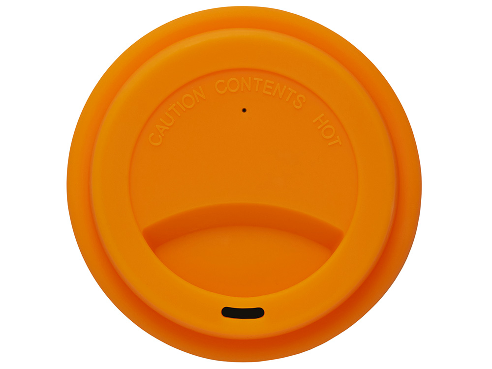 Стакан с силиконовой крышкой Cafe, оранжевый-3