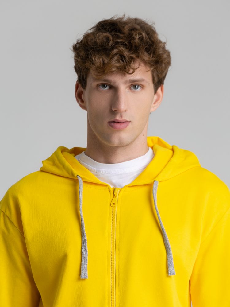 Толстовка на молнии с капюшоном Unit Siverga, желтая-5