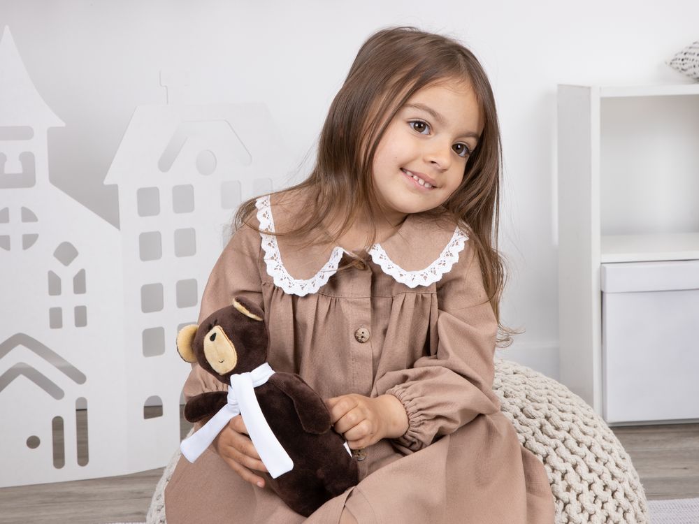 Мягкая игрушка Beastie Toys, мишка с белым шарфом-6