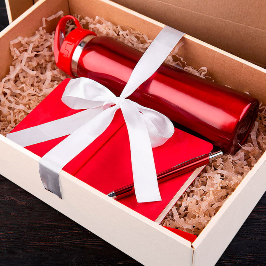 Набор подарочный SUNSHINE: бутылка для воды, бизнес-блокнот, ручка, коробка со стружкой, зеленый, зеленый-2