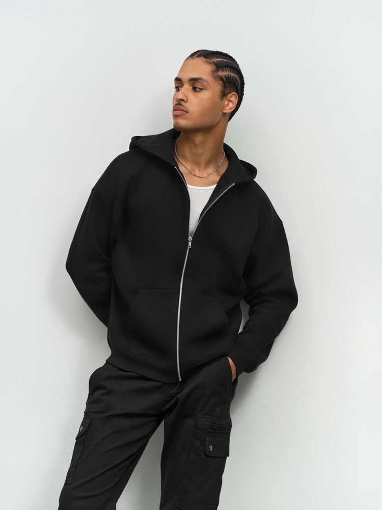 Толстовка унисекс на молнии Jelo, черная-4