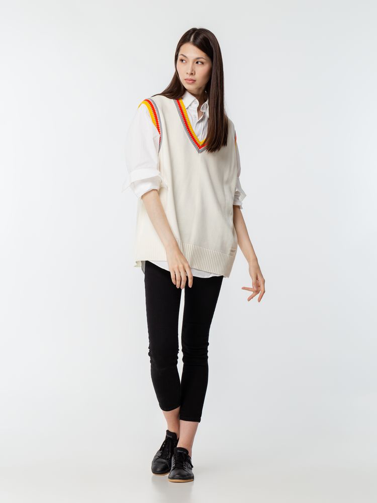 Жилет оверсайз унисекс Cornell в сумке, молочно-белый-9