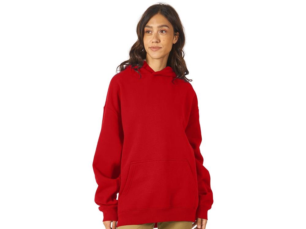 Толстовка с капюшоном оверсайз Berlin унисекс, красный-2