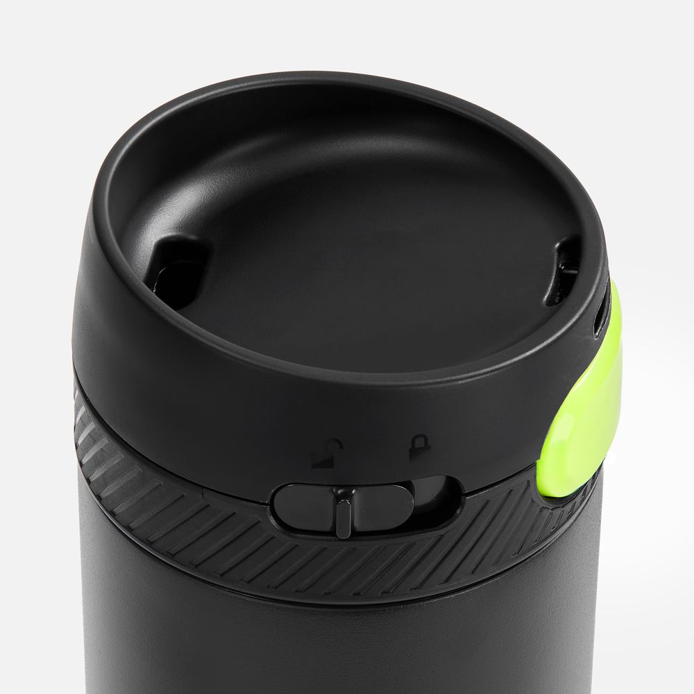 Термостакан X1 с цветной кнопкой, черный с желтым-2