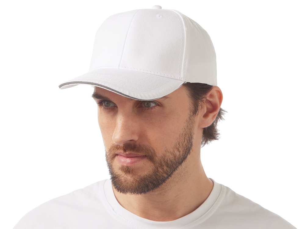 Кепка со светоотражающим кантом, белый-1