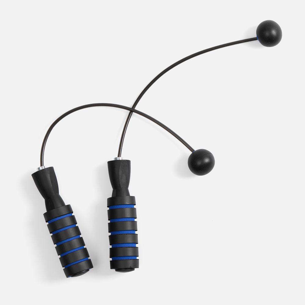 Беспроводная скакалка Silentino, черная с синим-0