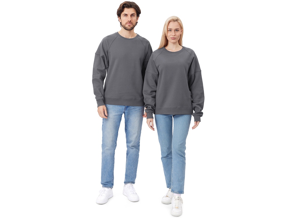 Свитшот оверсайз Paris, унисекс, темно-серый-9