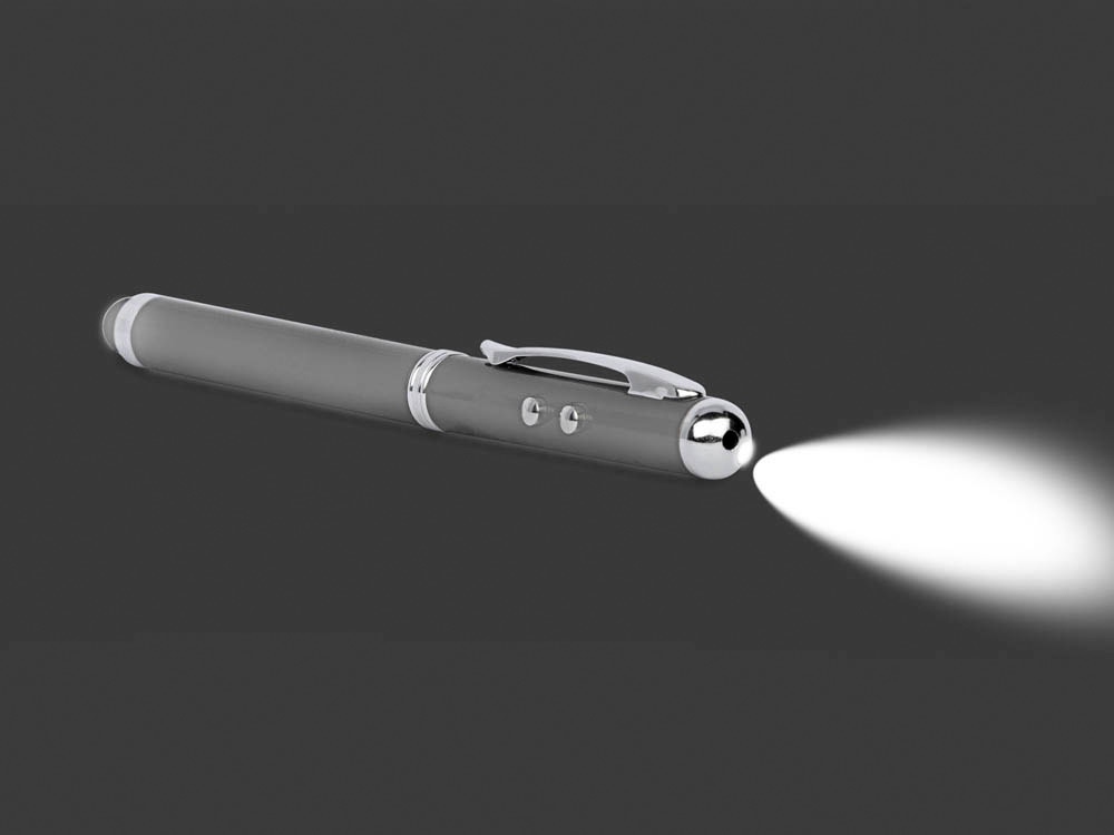 Ручка-стилус Каспер 3 в 1, серебристый-2