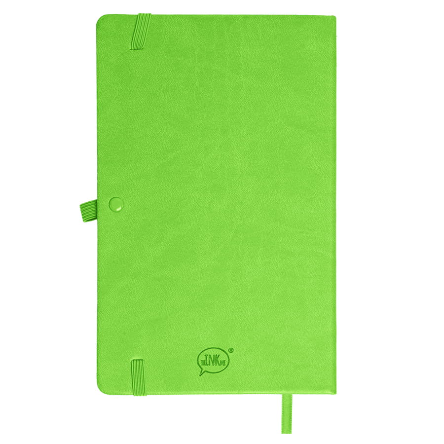 Бизнес-блокнот "Justy", 130*210 мм, светло-зеленый, твердая обложка,  резинка 7 мм, блок-линейка, лаймовый-2