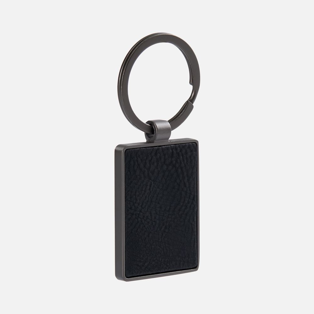 Брелок Gun Metal Leather Rectangle, графитовый-0
