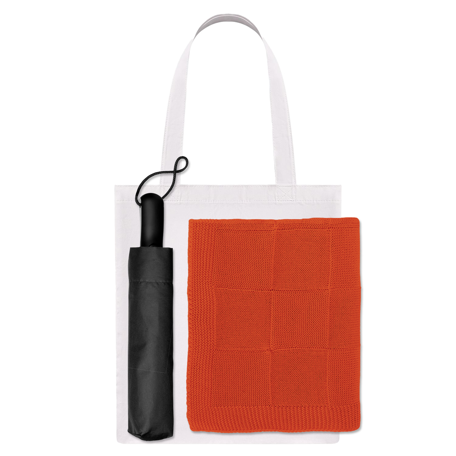 Подарочный набор Levante, оранжевый (зонт, плед, шоппер)-0