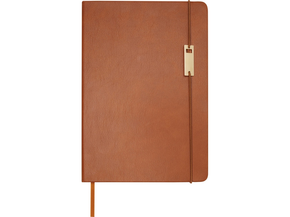 Legato блокнот формата А5 с набором из шариковой ручки и ручки-роллера - Коричневый-1