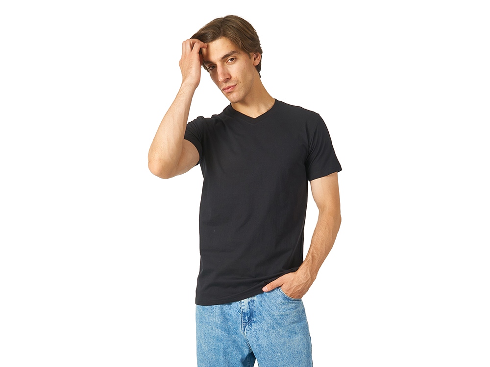 Футболка Heavy Super Club мужская с V-образным вырезом, черный-1