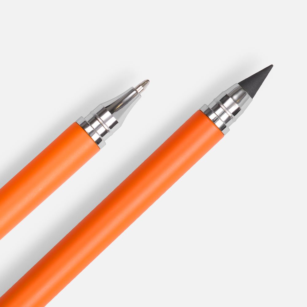 Ручка шариковая и вечный карандаш Diptych, оранжевая-2