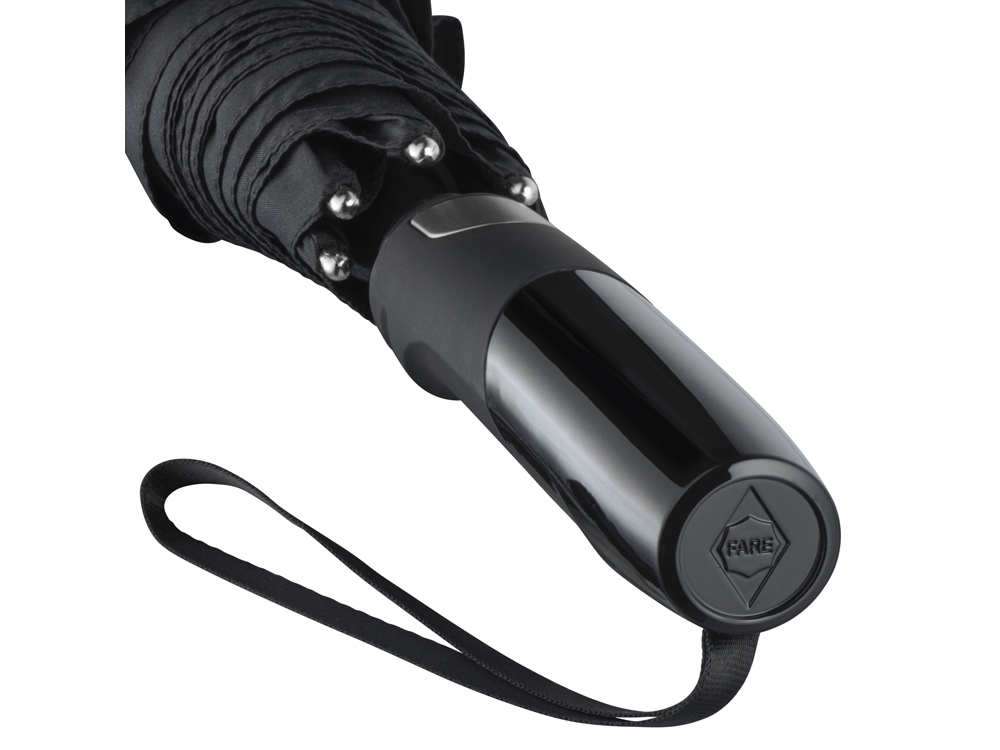 Зонт-трость 7399 Alugolf полуавтомат, черный/титан-2