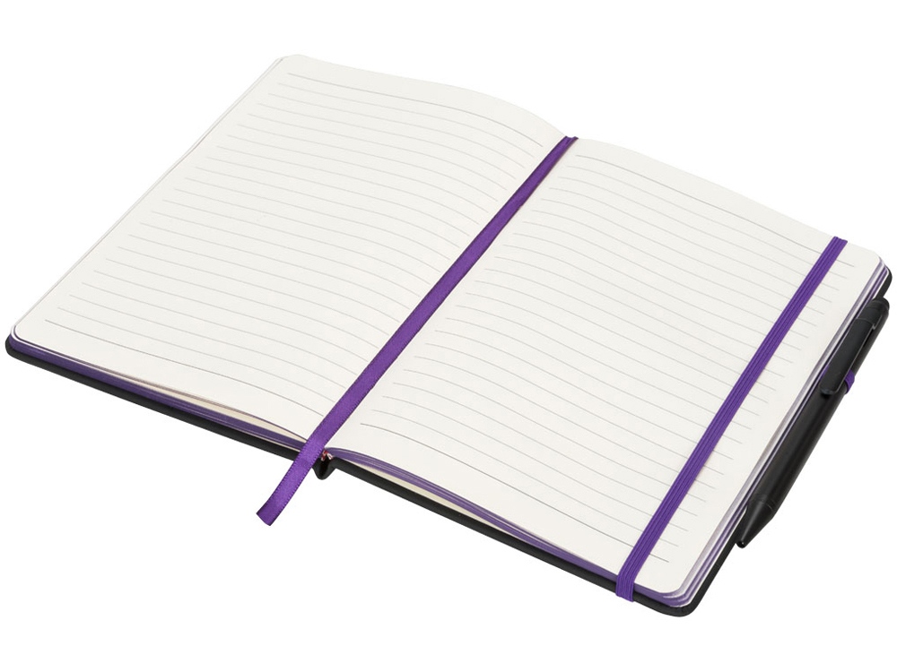 Блокнот Noir Edge среднего размера, черный/пурпурный-3