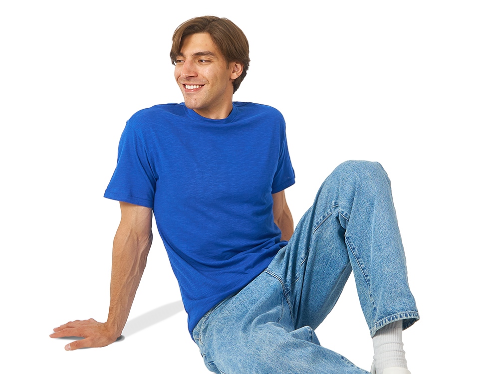 Футболка из джерси с протяжками Portofino унисекс, классический синий-3