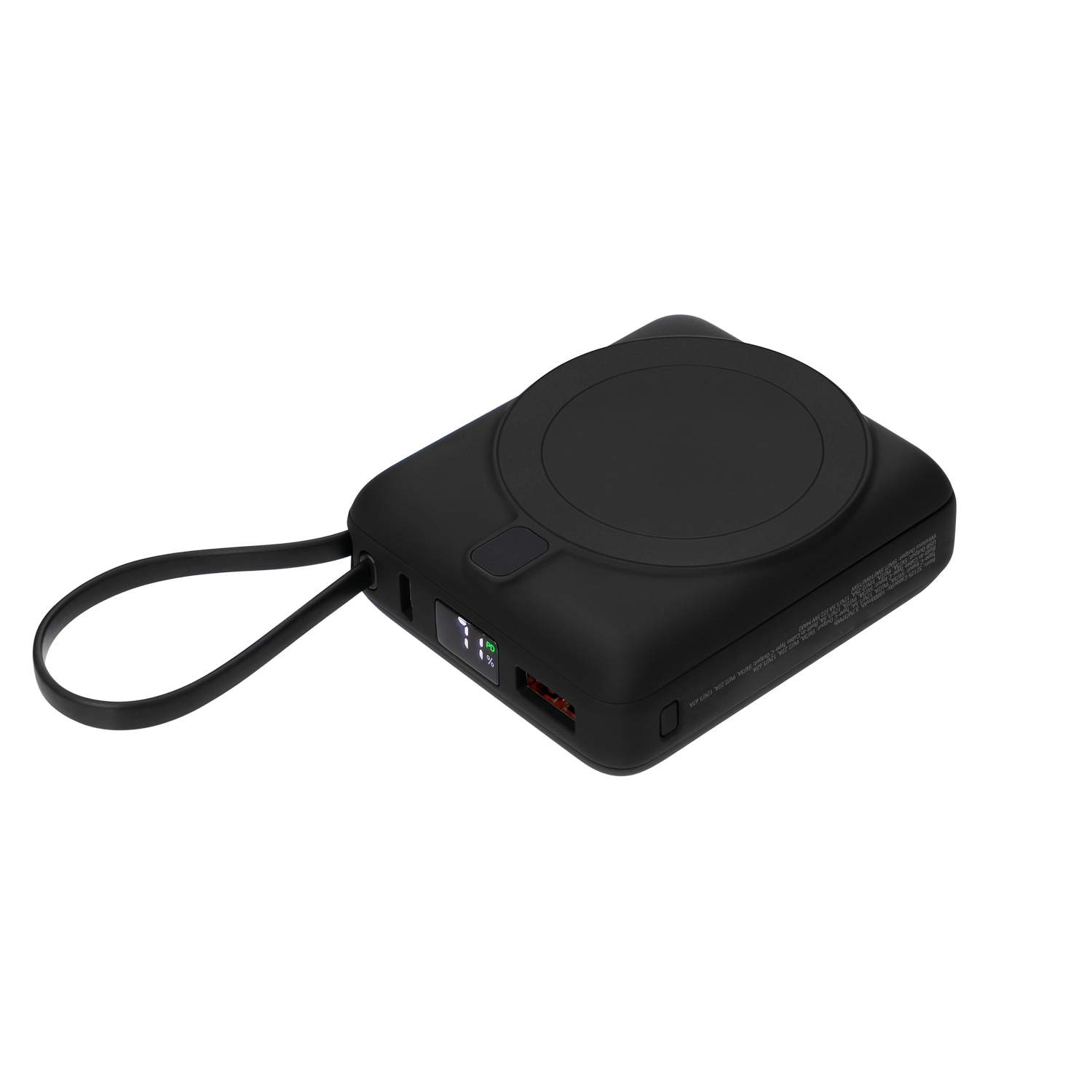 Внешний аккумулятор с подсветкой Риттер PD (Ritter PD) 10000mAh с функцией беспроводной зарядки 15W, черный-0