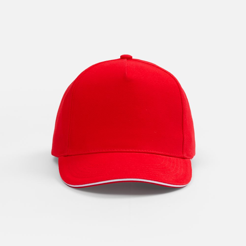 Бейсболка Classic 2.0, красная с белым кантом-3