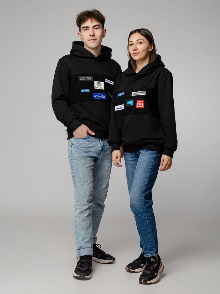 Худи унисекс Patch Catcher со вставкой из липучки, черное-7