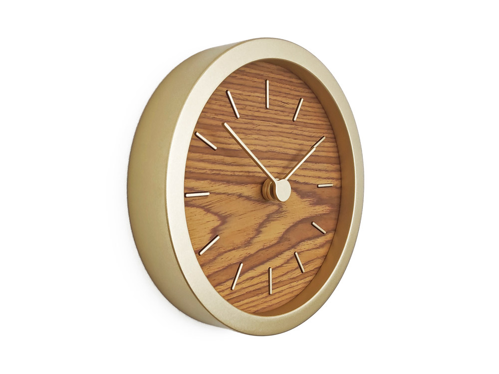 Часы настенные Gracie XS, натуральные с золотистым-2
