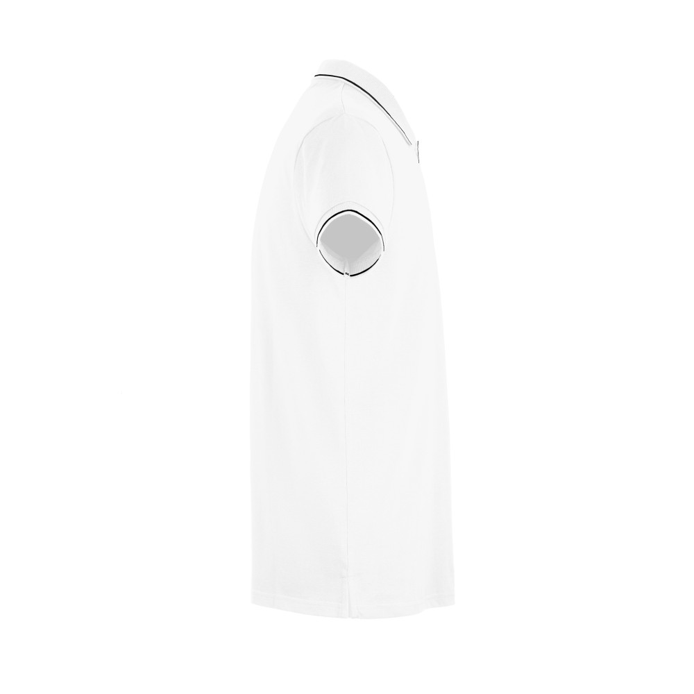 Рубашка-поло мужская SPECTRUM, короткий рукав 195, белый, черный-1