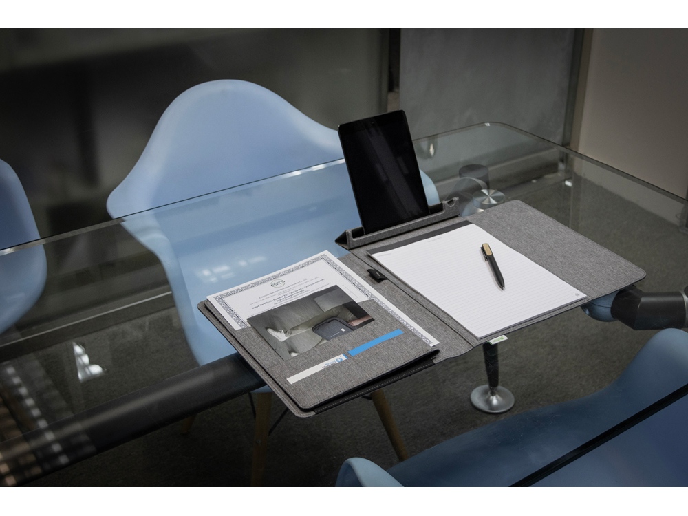 Портфолио А4 из RPET с отделением для ноутбука NotyFolio Eco, 20 л FSC бумаги, серый-6