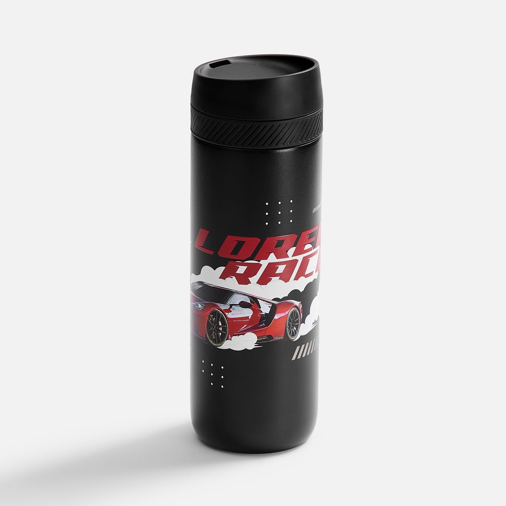 Термостакан X1 с цветной кнопкой, черный с красным-3