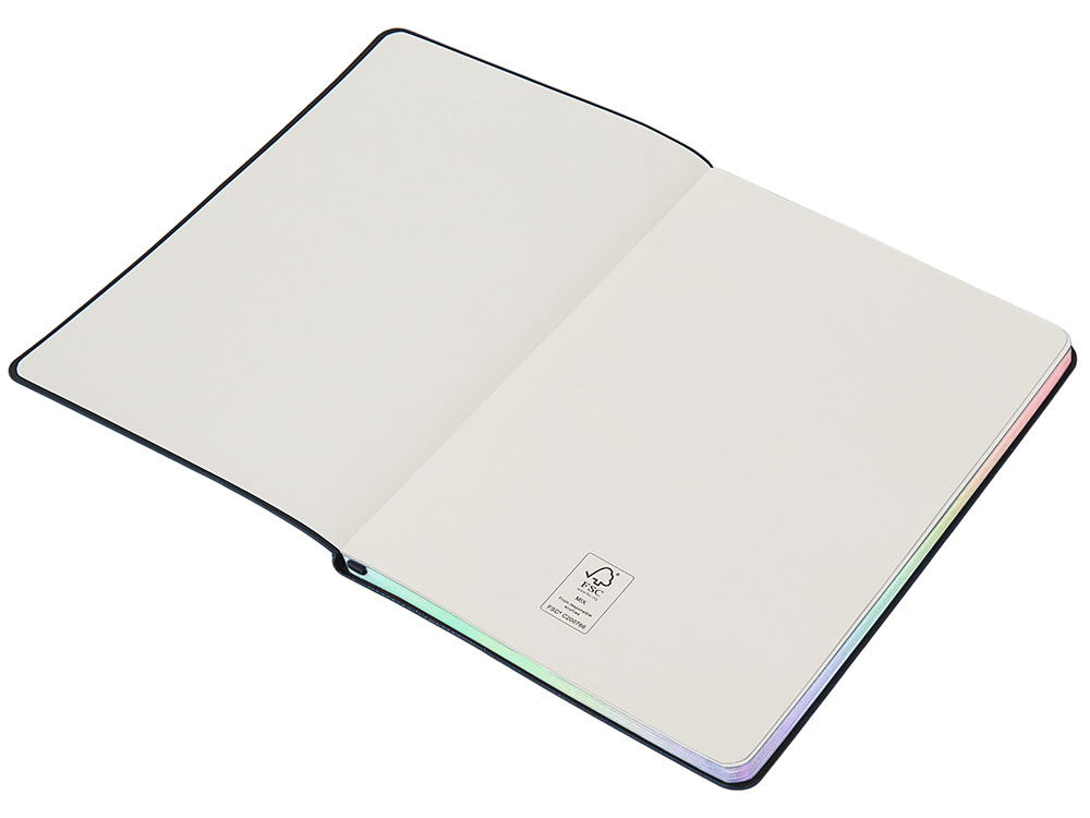 Блокнот А5 в гибкой обложке Fellini с голографическим срезом, темно-синий-2