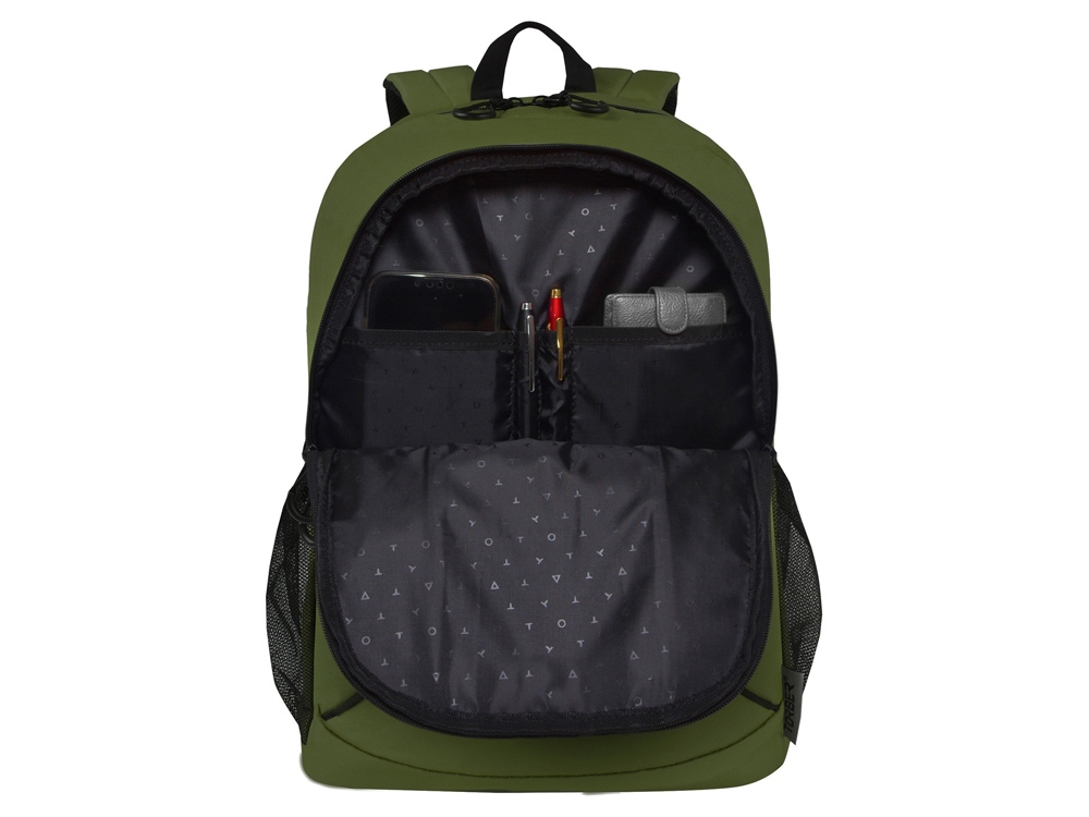 Рюкзак TORBER РАКЕТА с отделением для ноутбука 15,6, зеленый, полиэстер 600D, 46 х 30 x 13 см-6