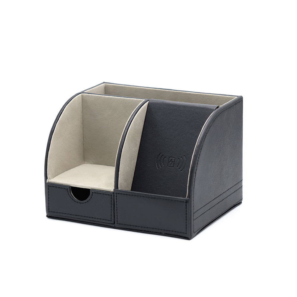 Настольный органайзер Forma c беспроводной зарядкой, Черный-3