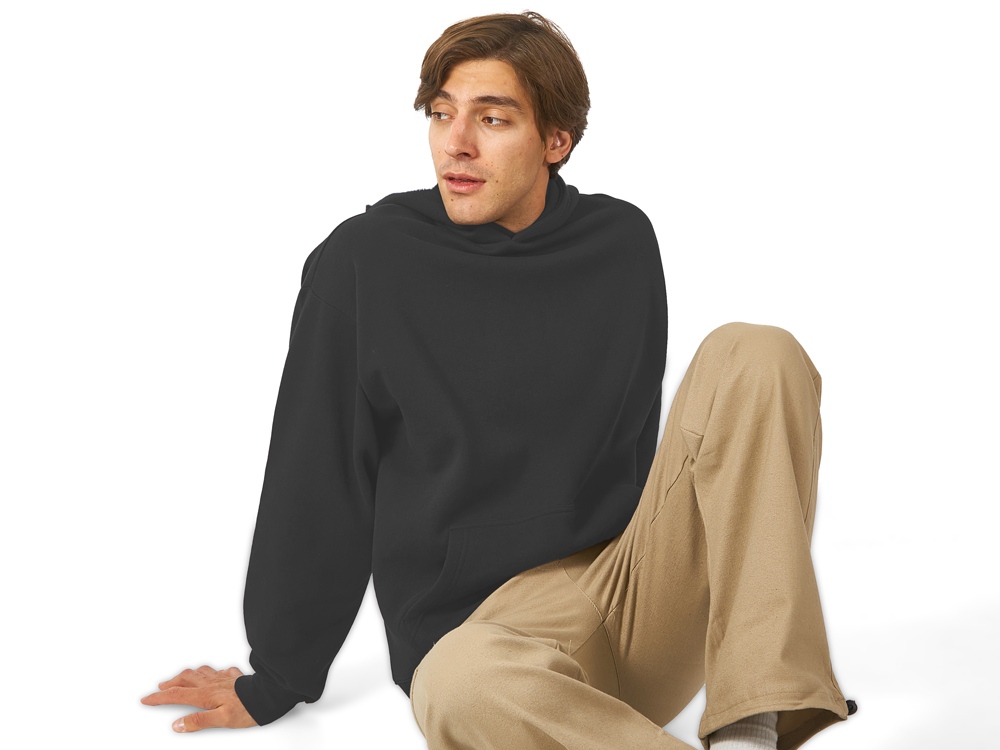 Толстовка с капюшоном оверсайз Berlin унисекс, темно-серый-3